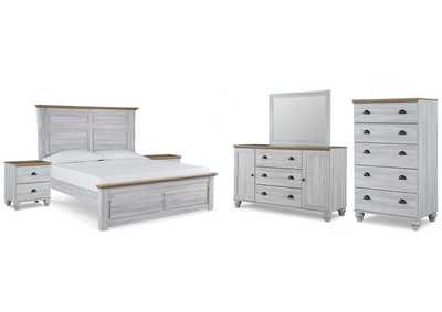 Haven Bay King Panel Bed with Mirrored Dresser, Chest and 2 Nightstands,Signature Design By Ashley