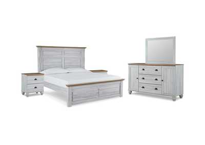 Haven Bay King Panel Bed with Mirrored Dresser and 2 Nightstands,Signature Design By Ashley