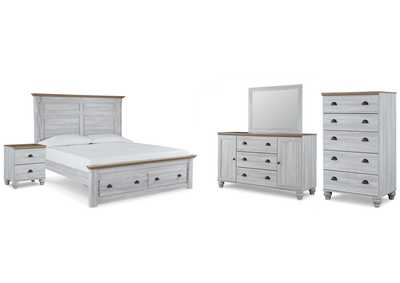 Haven Bay King Panel Storage Bed with Mirrored Dresser, Chest and Nightstand,Signature Design By Ashley