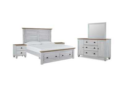 Haven Bay King Panel Storage Bed with Mirrored Dresser and 2 Nightstands,Signature Design By Ashley