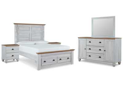 Haven Bay Queen Panel Storage Bed with Mirrored Dresser and 2 Nightstands,Signature Design By Ashley