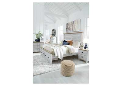 Haven Bay King Panel Storage Bed with Mirrored Dresser, Chest and Nightstand,Signature Design By Ashley