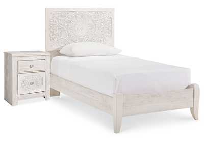 Image for Paxberry Twin Panel Bed and Nightstand