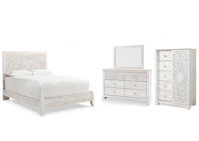 Image for Paxberry Queen Panel Bed with Mirrored Dresser and Chest