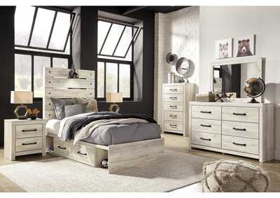 Cambeck Twin Panel Bed with 4 Storage Drawers with Mirrored Dresser, Chest and Nightstand,Signature Design By Ashley