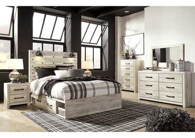Cambeck King Panel Bed with 2 Storage Drawers with Mirrored Dresser, Chest and 2 Nightstands,Signature Design By Ashley