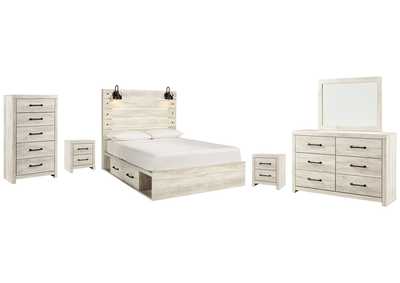 Image for Cambeck Queen Panel Bed with 4 Storage Drawers with Mirrored Dresser, Chest and 2 Nightstands