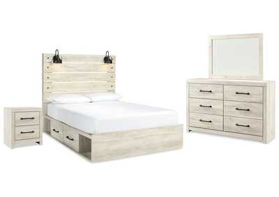 Image for Cambeck Queen Panel Bed with 2 Storage Drawers with Mirrored Dresser and Nightstand