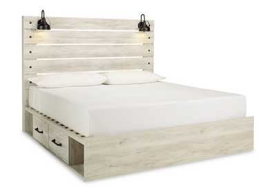 Cambeck King Panel Bed with 4 Storage Drawers with Mirrored Dresser and 2 Nightstands,Signature Design By Ashley