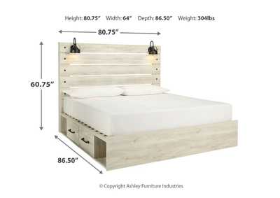 Cambeck King Panel Bed with Storage, Dresser, Mirror, Chest and 2 Nightstands,Signature Design By Ashley