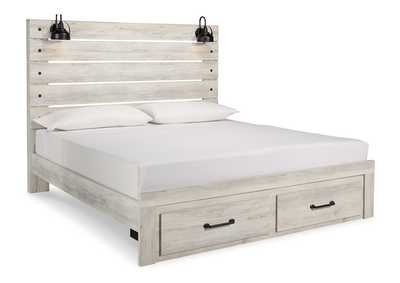 Cambeck King Panel Bed with 2 Storage Drawers with Mirrored Dresser, Chest and 2 Nightstands,Signature Design By Ashley