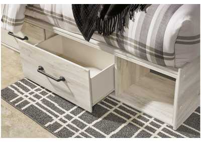Cambeck King Panel Bed with 4 Storage Drawers with Mirrored Dresser, Chest and 2 Nightstands,Signature Design By Ashley