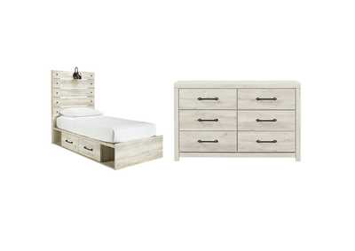 Image for Cambeck Twin Panel Bed with 2 Storage Drawers with Dresser