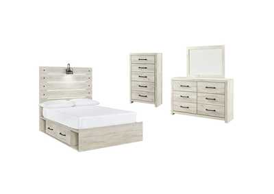 Image for Cambeck Full Panel Bed with 2 Storage Drawers with Mirrored Dresser and Chest