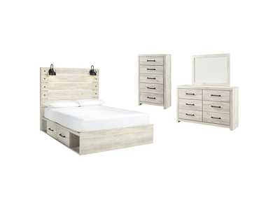 Image for Cambeck Queen Panel Bed with 2 Storage Drawers with Mirrored Dresser and Chest