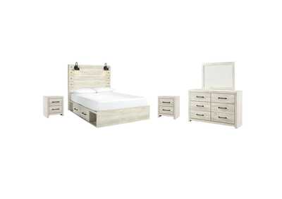 Image for Cambeck Queen Panel Bed with 2 Storage Drawers with Mirrored Dresser and 2 Nightstands