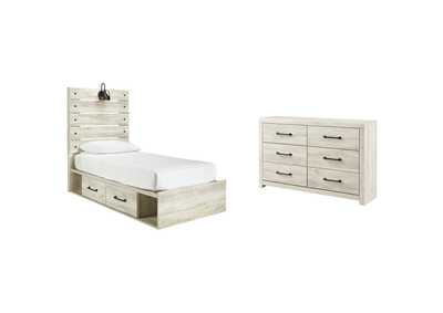 Image for Cambeck Twin Panel Bed with 4 Storage Drawers with Dresser