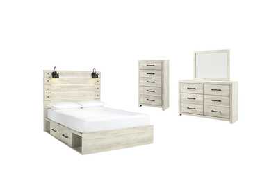 Cambeck Queen Panel Bed with 4 Storage Drawers with Mirrored Dresser and Chest,Signature Design By Ashley