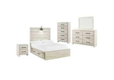 Image for Cambeck Full Panel Bed with 4 Storage Drawers with Mirrored Dresser, Chest and Nightstand
