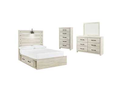 Cambeck Full Panel Bed with 4 Storage Drawers with Mirrored Dresser and Chest,Signature Design By Ashley