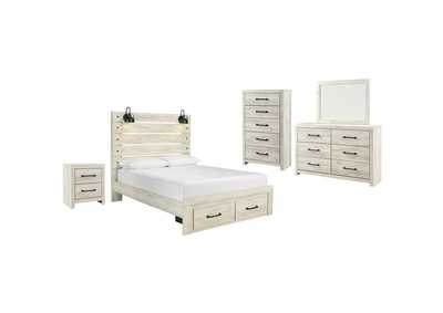 Image for Cambeck Queen Panel Bed with 2 Storage Drawers with Mirrored Dresser, Chest and Nightstand