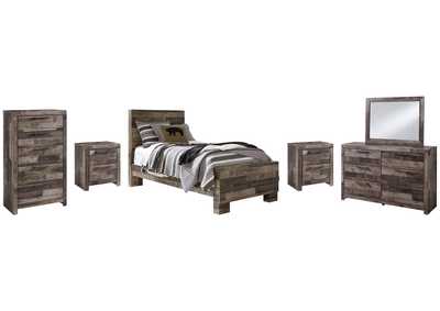 Image for Derekson Twin Panel Bed with Mirrored Dresser, Chest and 2 Nightstands