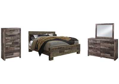 Derekson King Panel Bed with Mirrored Dresser and Chest,Benchcraft