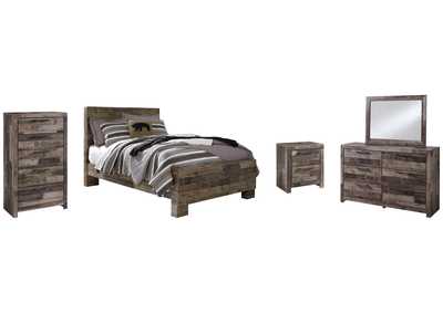 Derekson Full Panel Bed with Mirrored Dresser, Chest and Nightstand,Benchcraft