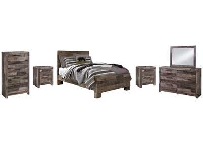 Image for Derekson Full Panel Bed with Mirrored Dresser, Chest and 2 Nightstands