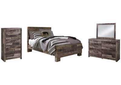 Derekson Full Panel Bed with Mirrored Dresser and Chest,Benchcraft