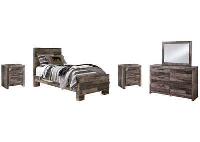 Image for Derekson Twin Panel Bed with Mirrored Dresser and 2 Nightstands