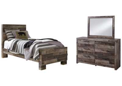 Image for Derekson Twin Panel Bed with Mirrored Dresser
