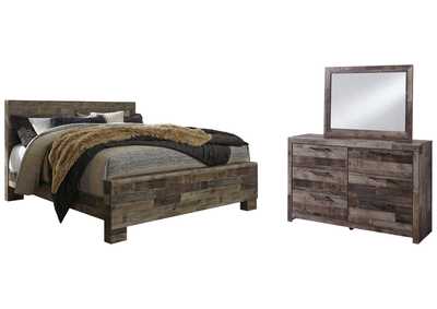 Image for Derekson King Panel Bed with Mirrored Dresser