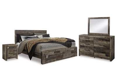 Derekson King Panel Storage Bed, Dresser, Mirror, Chest and 2 Nightstands,Signature Design By Ashley