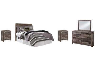 Image for Derekson Full Panel Headboard Bed with Mirrored Dresser and 2 Nightstands