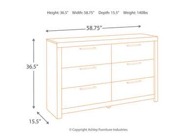 Derekson King Panel Bed with 6 Storage Drawers with Dresser,Benchcraft
