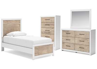 Charbitt Twin Panel Bed with Mirrored Dresser and Chest,Signature Design By Ashley