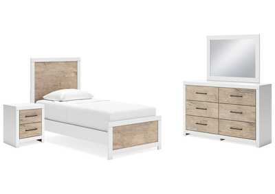 Image for Charbitt Twin Panel Bed with Mirrored Dresser and Nightstand