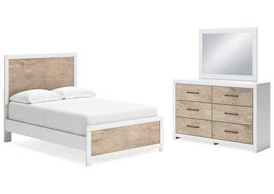 Charbitt Full Panel Bed with Mirrored Dresser