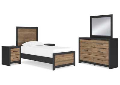 Vertani Twin Panel Bed with Mirrored Dresser and 2 Nightstands,Signature Design By Ashley