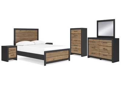 Vertani Full Panel Bed with Mirrored Dresser, Chest and 2 Nightstands,Signature Design By Ashley