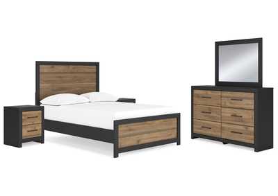 Vertani Full Panel Bed with Mirrored Dresser and 2 Nightstands,Signature Design By Ashley