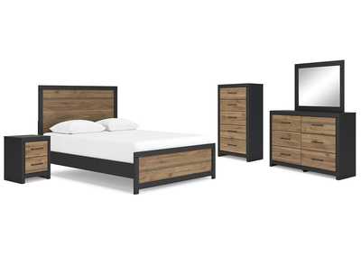 Vertani Queen Panel Bed with Mirrored Dresser, Chest and Nightstand,Signature Design By Ashley