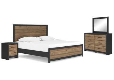 Vertani King Panel Bed with Mirrored Dresser and 2 Nightstands,Signature Design By Ashley