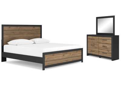 Vertani King Panel Bed with Mirrored Dresser,Signature Design By Ashley