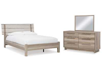 Hasbrick Queen Panel Bed with Mirrored Dresser,Signature Design By Ashley