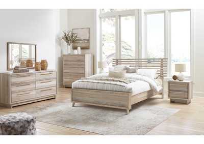 Hasbrick Queen Panel Bed with Mirrored Dresser, Chest and 2 Nightstands,Signature Design By Ashley