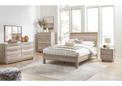 Hasbrick Queen Panel Bed with Mirrored Dresser, Chest and Nightstand,Signature Design By Ashley