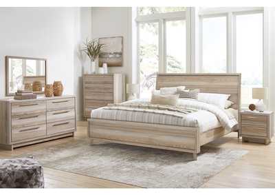 Hasbrick King Panel Headboard with Mirrored Dresser, Chest and 2 Nightstands,Signature Design By Ashley