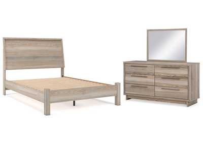 Hasbrick Queen Panel Bed with Mirrored Dresser,Signature Design By Ashley